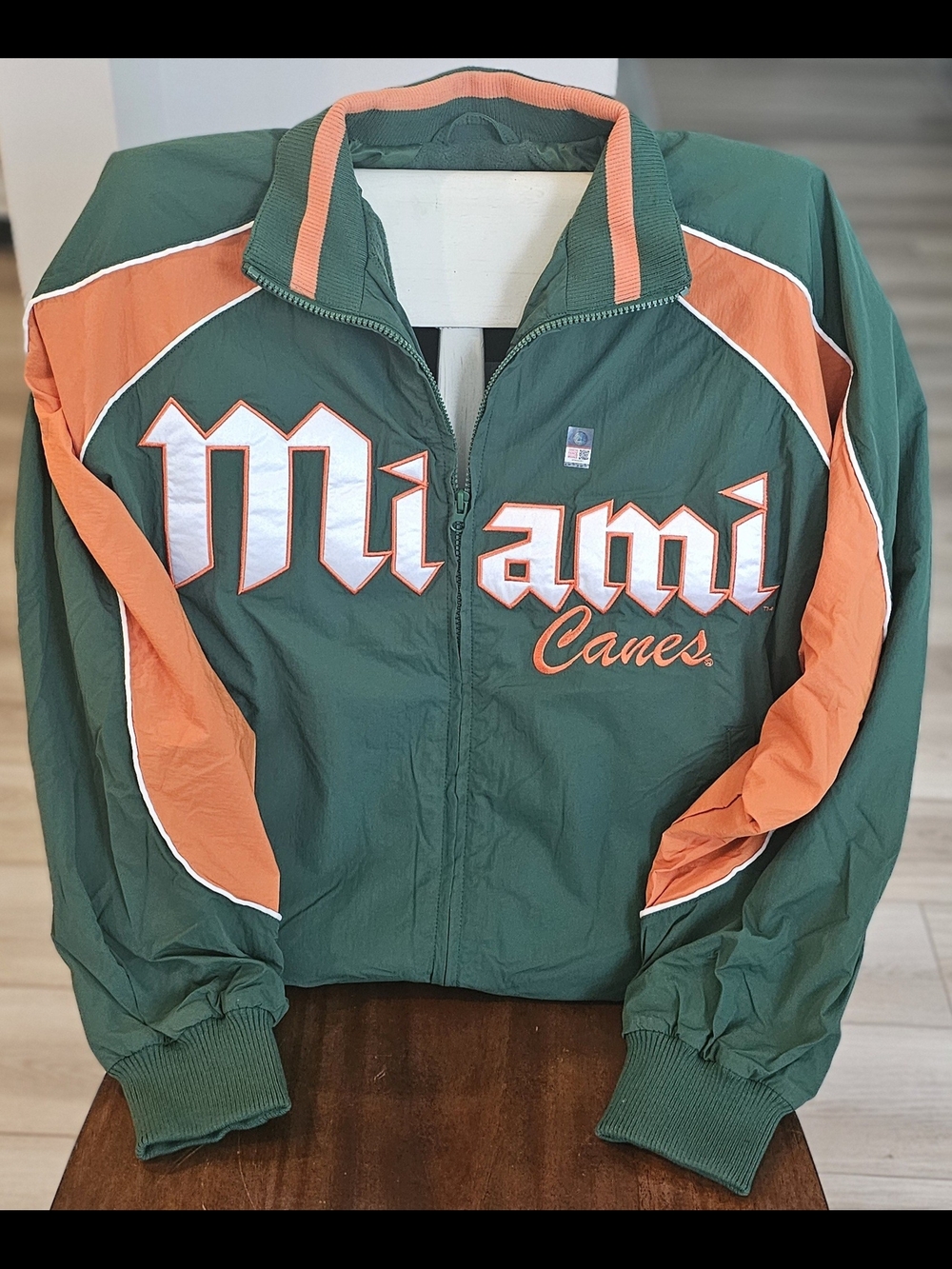 Hollister University of Miami Hurricanes Graphic Windbreaker Jacket Small